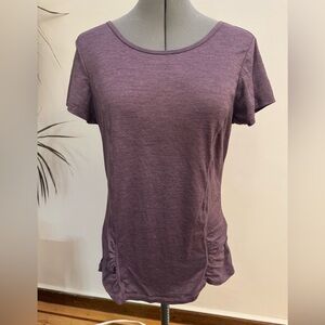 GAIAM Heathered Purple Short Sleeve yoga Top